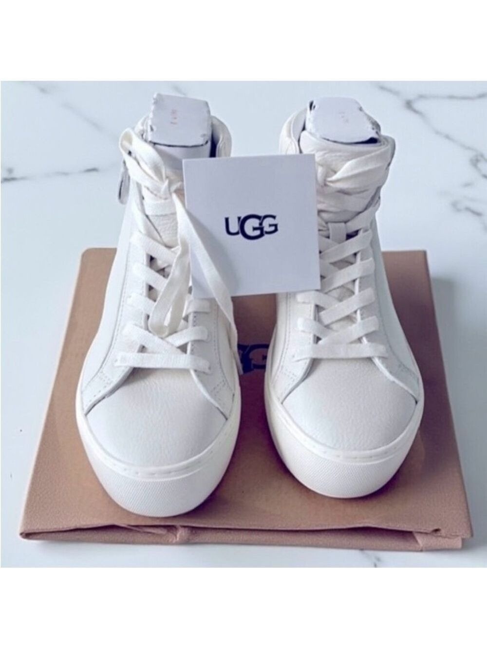 UGG W Zilo High II Women’s Suede High Top Sneakers Boots – White, Size 6.5, NIB